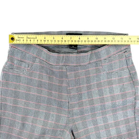Like An Angel Women's Gray Plaid Moto-Style Skinny Pants XL - Picture 7 of 8